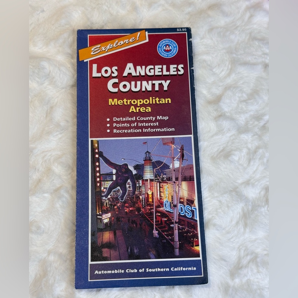 Vintage 1997 Los Angeles County Map - Metropolitan area